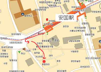ソウル安国駅周辺地図