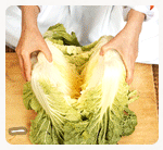 キムチの作り方：白菜の手入れ