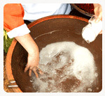 キムチの作り方：白菜の塩漬け