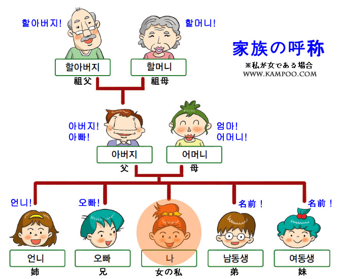 韓国語家族の呼称