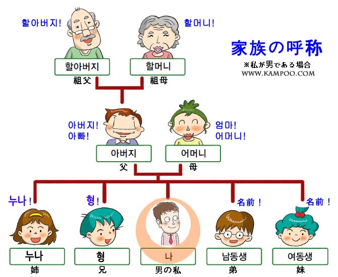 韓国語家族の呼称
