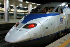 韓国鉄道の旅：ktx（高速鉄道の写真）