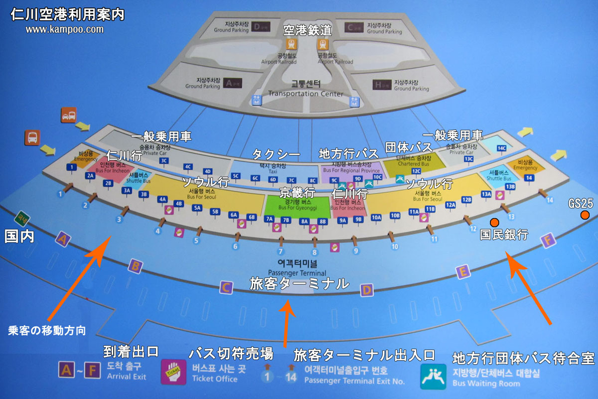 仁川空港利用案内図